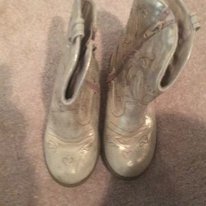 Gold color little girl boots